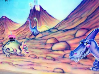 Funky planet - dino scene happy dudes